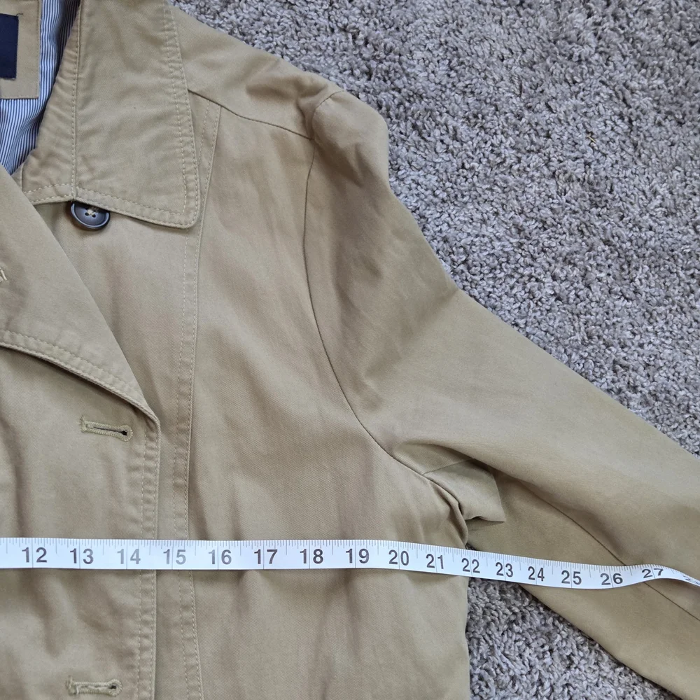 Gap Womens Trench Coat Jacket Belted Khaki Double Breasted Womens XL - Picture 6 of 8